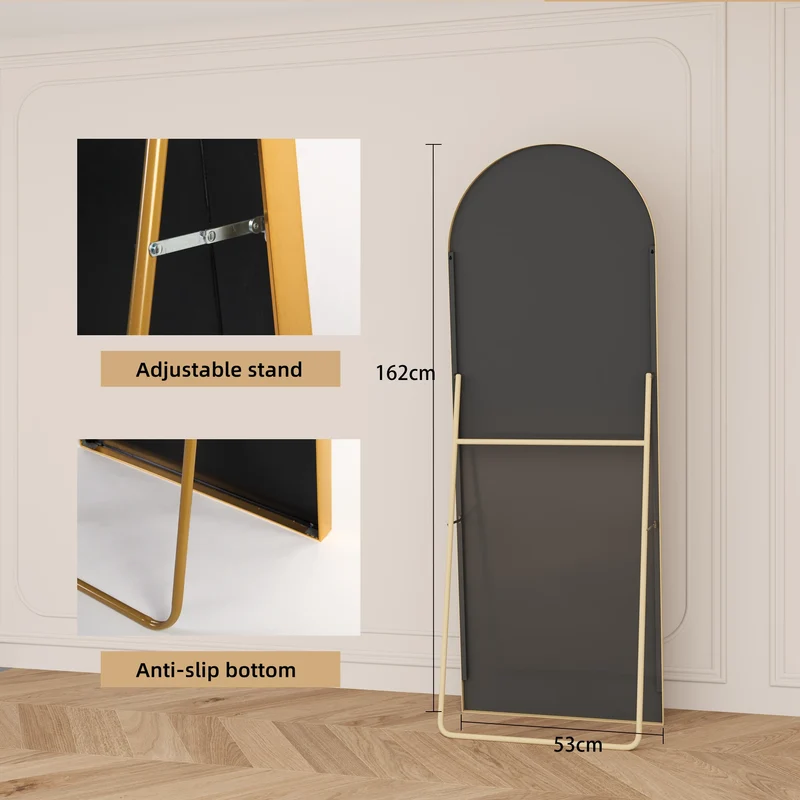 Sansoti | Staande Passpiegel 162×53 cm – Gebogen Vloerspiegel