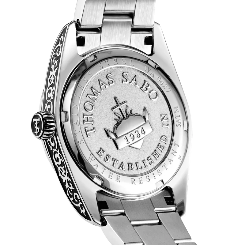 Thomas Sabo Rebel at Heart Revive WA0427-201-201 Unisex • Graviermuster-Design • Mineral-Saphirglas