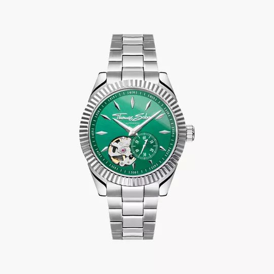 Thomas Sabo WA0419-201-211 Damen Armbanduhr Smaragdgrün • Automatikwerk Miyota 8N40 • Saphirglas entspiegelt