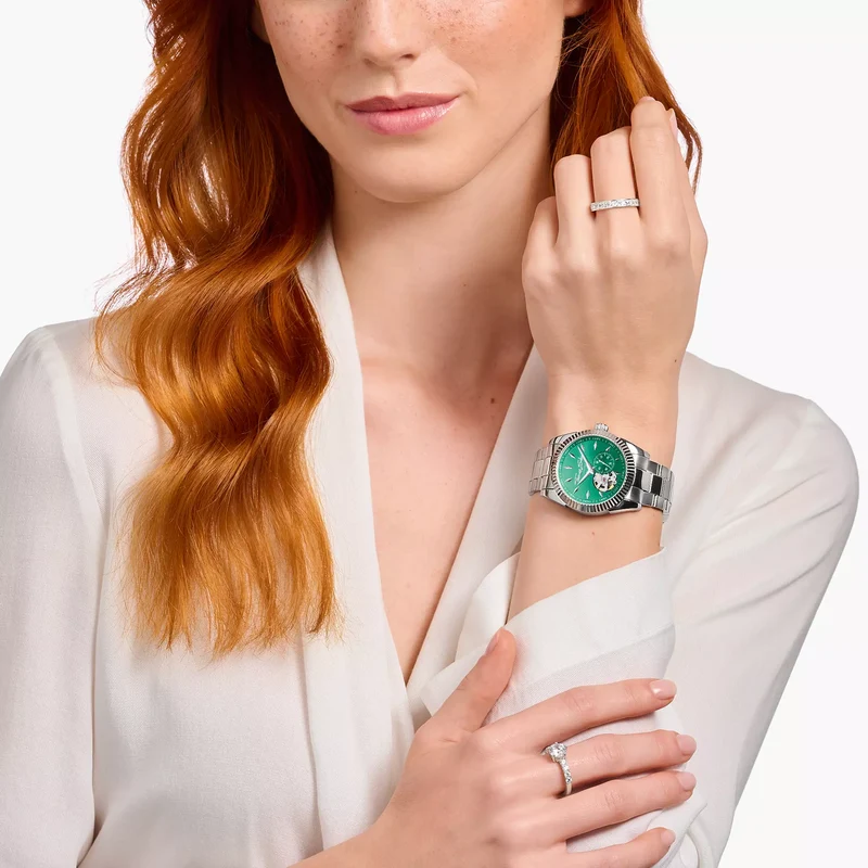 Thomas Sabo WA0419-201-211 Damen Armbanduhr Smaragdgrün • Automatikwerk Miyota 8N40 • Saphirglas entspiegelt
