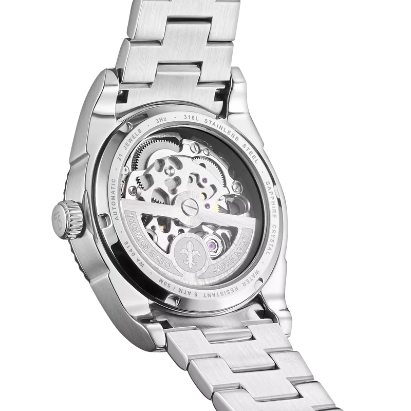 Thomas Sabo WA0418-201-204 Damen Armbanduhr Silber/Pink • Automatikwerk Miyota 8N40 • Saphirglas entspiegelt