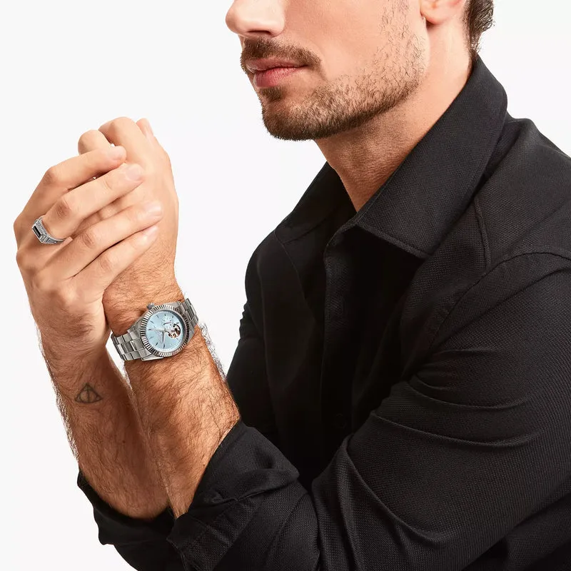 Thomas Sabo WA0417-201-209 Unisex Armbanduhr Eisblau • Automatikwerk Miyota 8N40 • Saphirglas