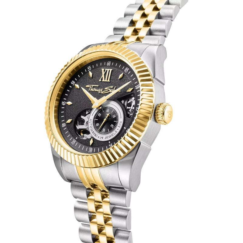 Thomas Sabo WA0412-291-203 Herrenuhr Bicolour • Automatikwerk Miyota 8N40 • Saphirglas mit Antireflexbeschichtung