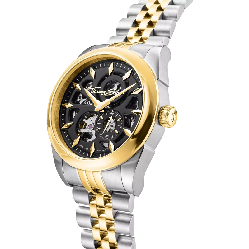 Thomas Sabo WA0410-291-203 Herrenuhr Bicolour • Automatikwerk Miyota 8N40 • Saphirglas