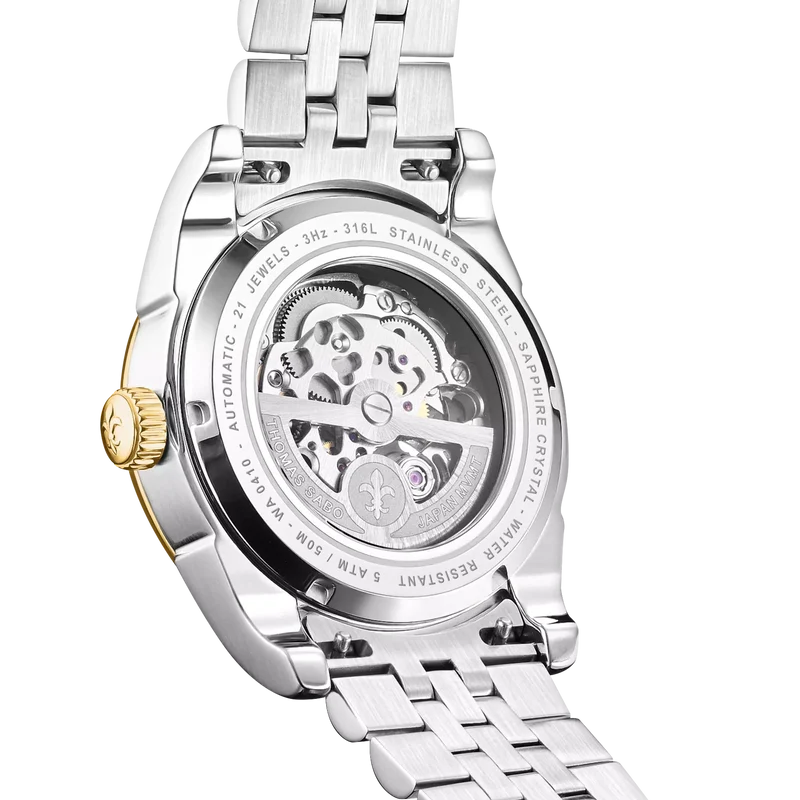 Thomas Sabo WA0410-291-203 Herrenuhr Bicolour • Automatikwerk Miyota 8N40 • Saphirglas