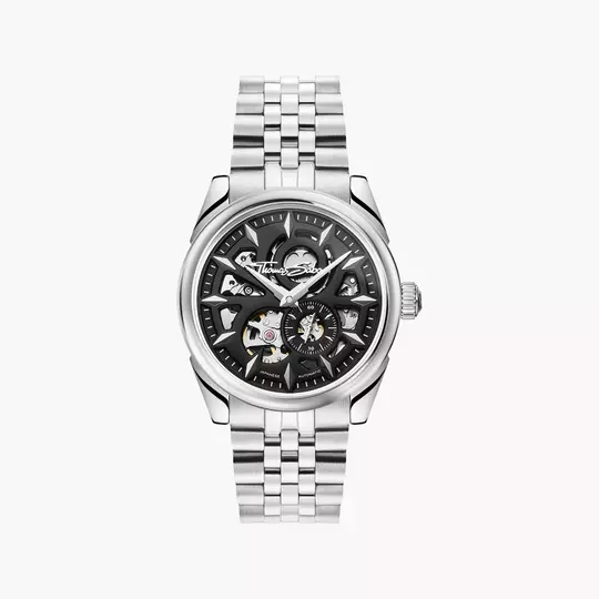Thomas Sabo WA0409-201-203 Herrenuhr Silber • Automatikwerk Miyota 8N40 • Saphirglas mit Antireflexbeschichtung