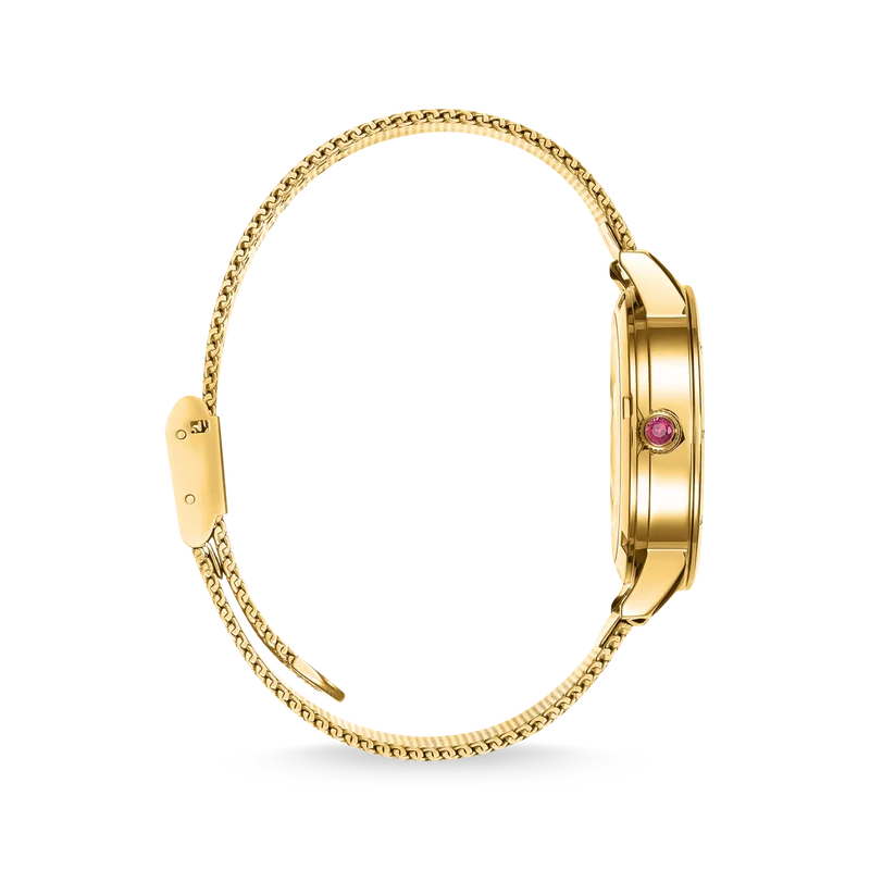 Thomas Sabo WA0384-264-207 Damen Armbanduhr Gold • Milanaise-Armband aus Edelstahl • Schlange in 3D-Optik