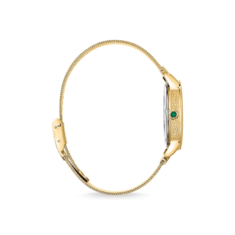 Thomas Sabo WA0365-264-211 Garden Spirit Malachit Damenuhr Gelbgold • Echtes Malachit-Zifferblatt • Milanaise-Armband
