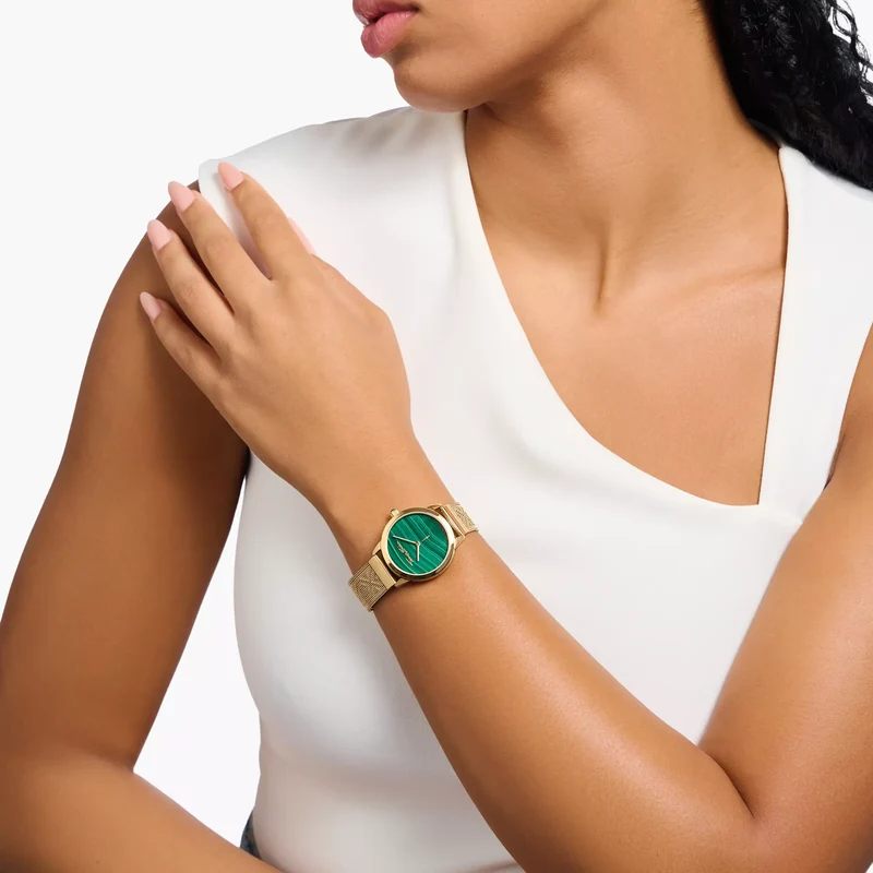 Thomas Sabo WA0365-264-211 Garden Spirit Malachit Damenuhr Gelbgold • Echtes Malachit-Zifferblatt • Milanaise-Armband