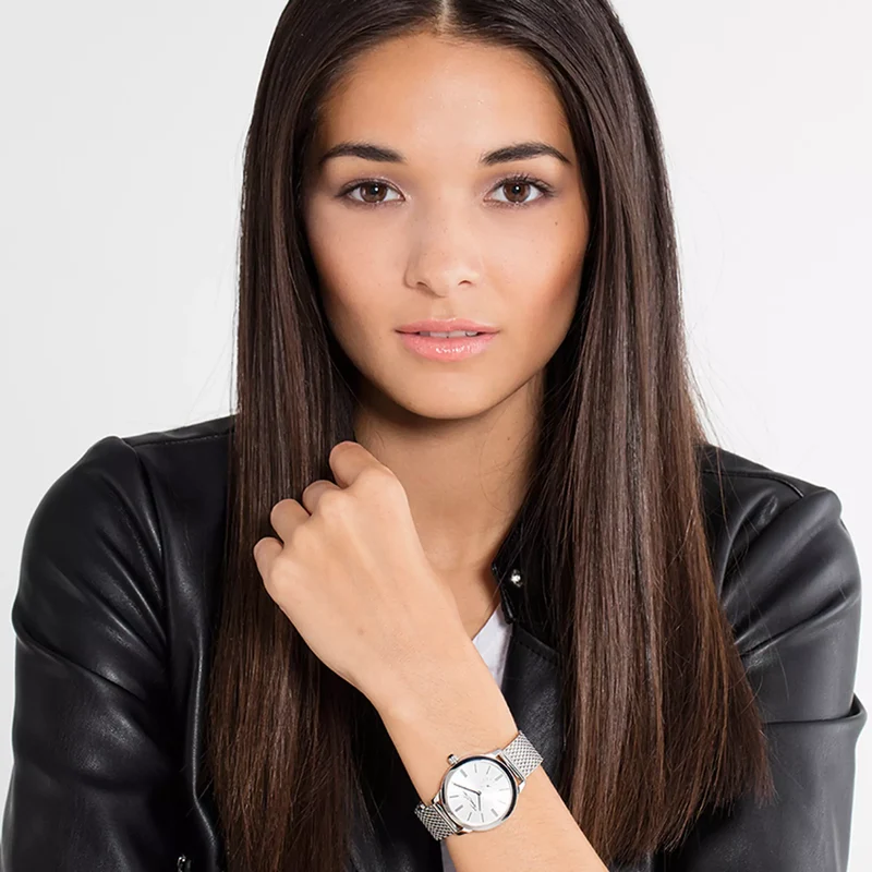 Thomas Sabo Glam Spirit WA0248-201-201 Damen Armbanduhr Silber • Milanaise-Armband aus Edelstahl • Mineralglas saphirbeschichtet