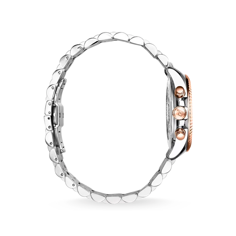Thomas Sabo Divine WA0221-272-201 Damen Armbanduhr Bicolor • Chronograph • Mineralglas mit Saphirbeschichtung