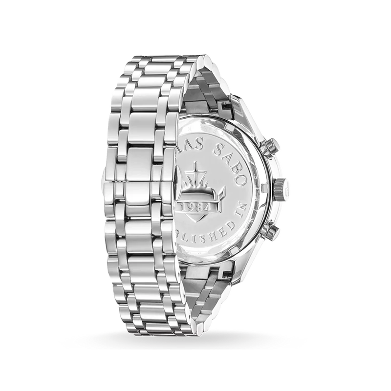 Thomas Sabo Rebel Urban WA0015-201-203 Herren Chronograph Silber • Mineralglas mit Saphirbeschichtung • 5 ATM Wasserdicht