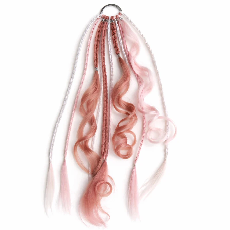 Bohemian Haarextensie Paardenstaart 50cm Synthetisch Haar 8 Dreadlock Strengen Gekleurd Vlecht Accessoire | Sansoti