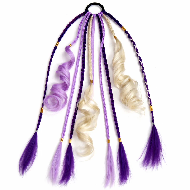 Bohemian Haarextensie Paardenstaart 50cm Synthetisch Haar 8 Dreadlock Strengen Gekleurd Vlecht Accessoire | Sansoti