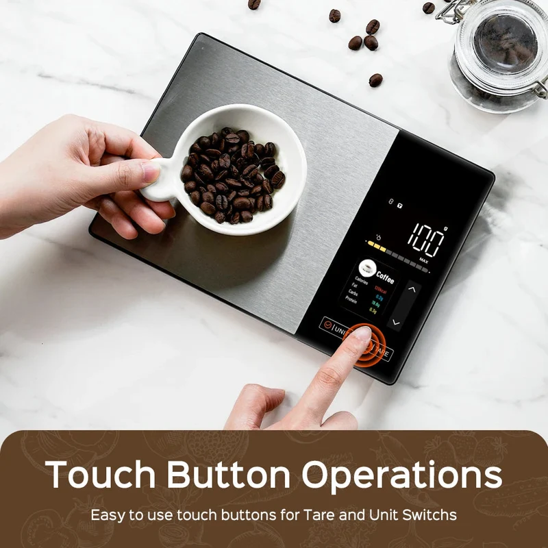 Digitale Keukenweegschaal met Voedingswaarde Display App Connectiviteit 5kg Nauwkeurig Gewicht Tracking | Sansoti