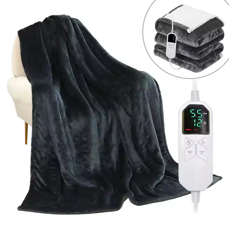 Elektrische Plaid met 9 Temperatuurstanden Zachte Fleece Deken Timer Functie Warmteregeling Slaapkamer | Sansoti