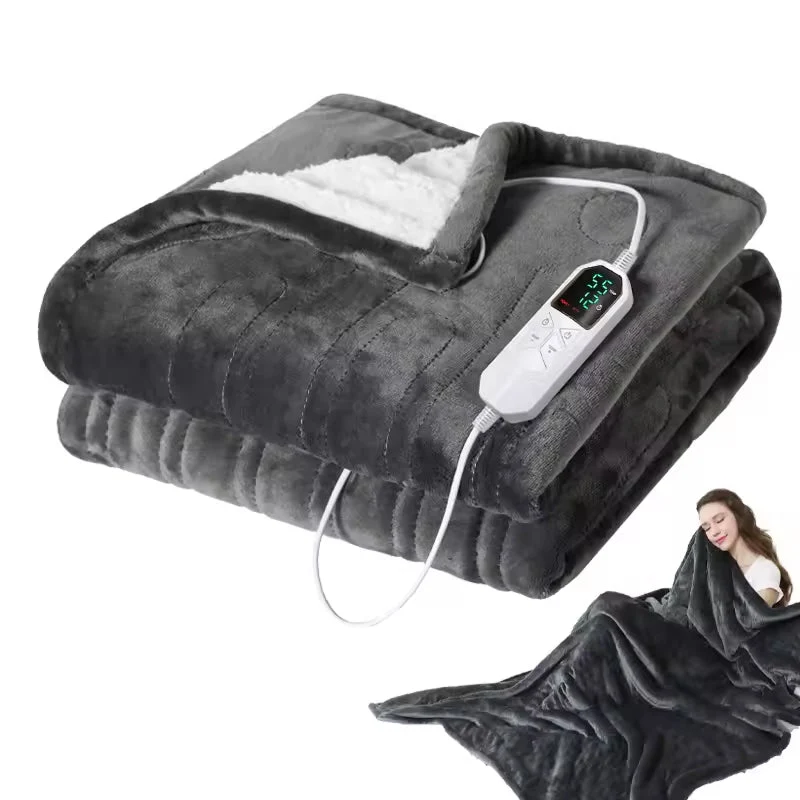 Elektrische Plaid met 9 Temperatuurstanden Zachte Fleece Deken Timer Functie Warmteregeling Slaapkamer | Sansoti