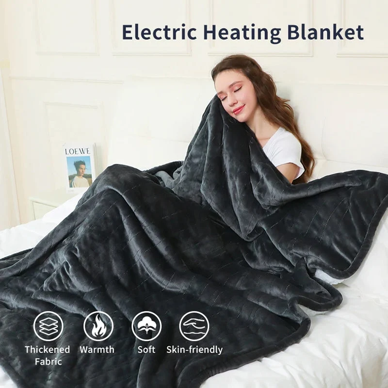 Elektrische Plaid met 9 Temperatuurstanden Zachte Fleece Deken Timer Functie Warmteregeling Slaapkamer | Sansoti