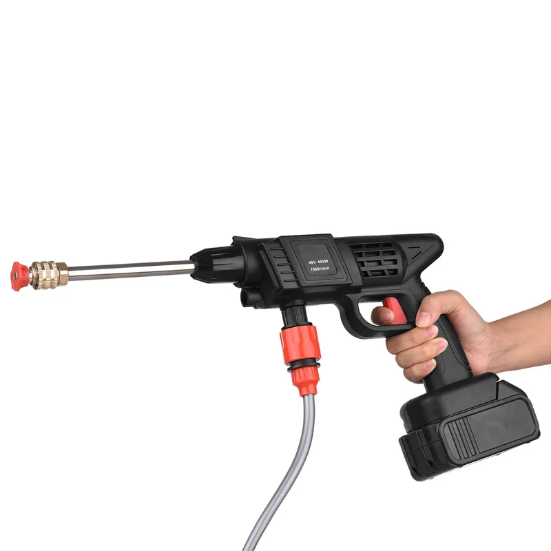 Draadloze Hogedrukreiniger 70 Bar 1500W Accu Waterspuit Terras Auto Schoonmaken Tuin Reinigingsapparaat | Sansoti