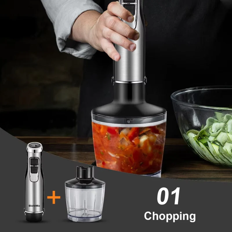 Staafmixer 1200W 4-in-1 Set met Chopper Garde Smoothiebeker RVS Keukenmachine Multifunctioneel Mixer | Sansoti