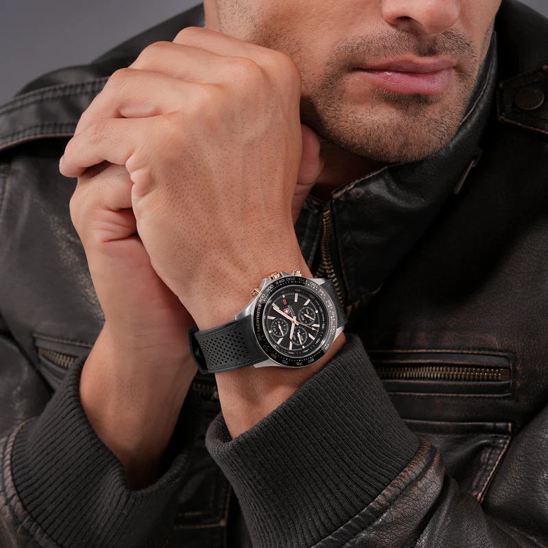 Swiss Military Hanowa Watchman SMWGO0003401 Herrenuhr Schwarz • Saphirglas • Chronograph mit Tachymeter