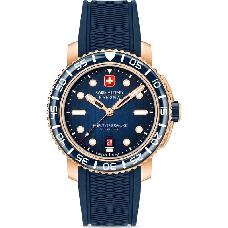 Swiss Military Hanowa Aqua Black Marlin SMWGN0001720 Herren Armbanduhr Schwarz • Sportliche Taucheruhr • Swiss Military Design