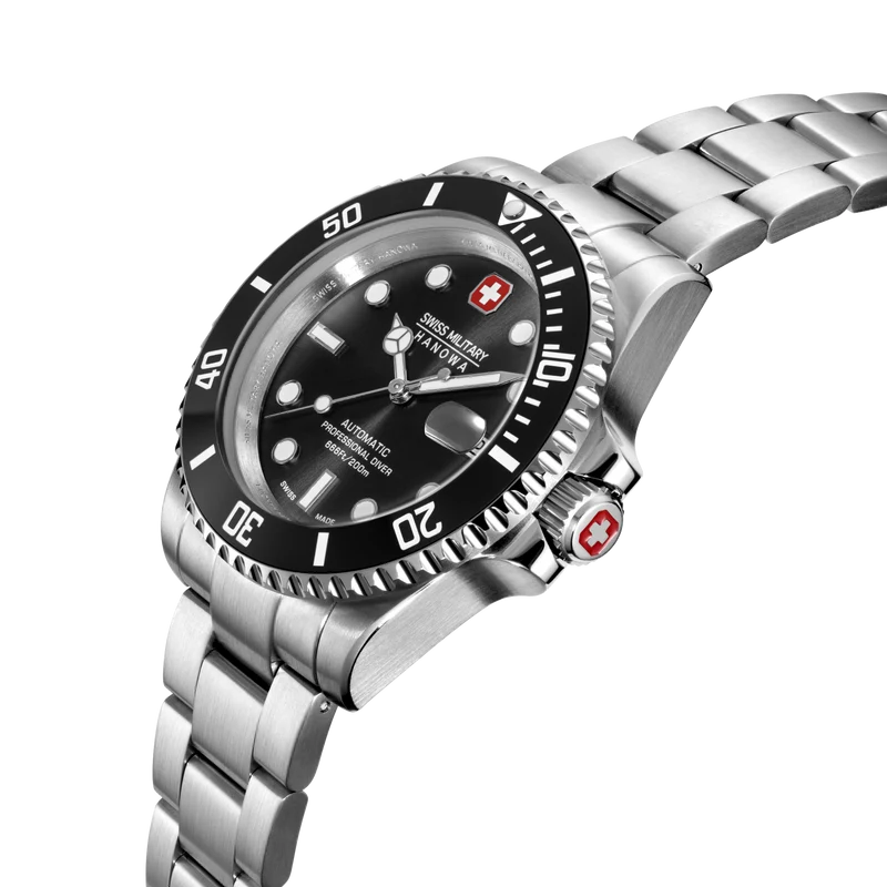 Swiss Military Hanowa Sealord SMWGL0006301 Herrenuhr Schwarz • Automatikwerk Soprod P024 • 20 ATM Wasserdicht