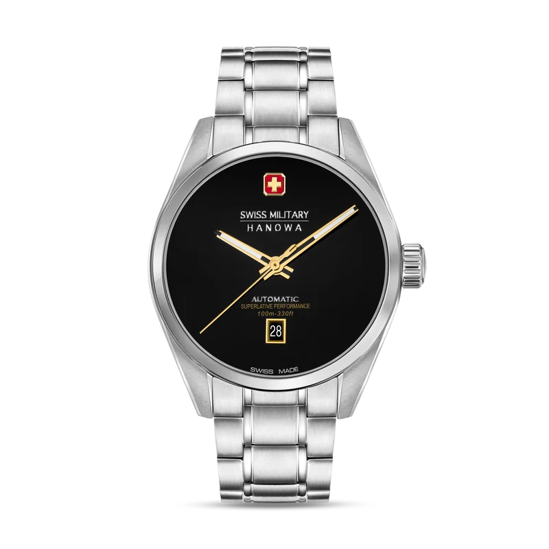 Swiss Military Hanowa Majestic Pioneer SMWGL0006204 Herrenuhr Schwarz • Automatikwerk Soprod P024 • Saphirglas