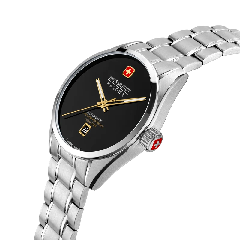 Swiss Military Hanowa Majestic Pioneer SMWGL0006204 Herrenuhr Schwarz • Automatikwerk Soprod P024 • Saphirglas