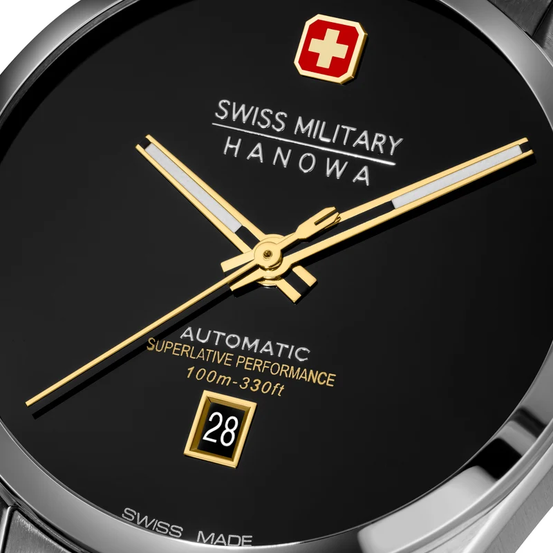 Swiss Military Hanowa Majestic Pioneer SMWGL0006204 Herrenuhr Schwarz • Automatikwerk Soprod P024 • Saphirglas