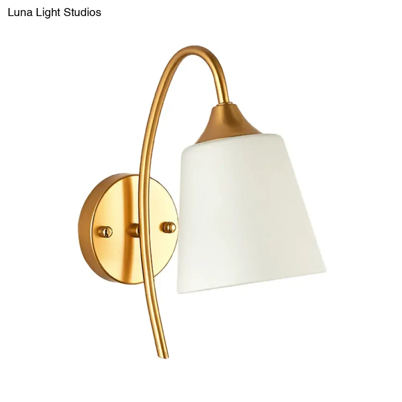 Wandlamp Melkglas Goud met Verstelbare Arm voor Woonkamer Hal Slaapkamer Scandinavisch Modern Design | Sansoti