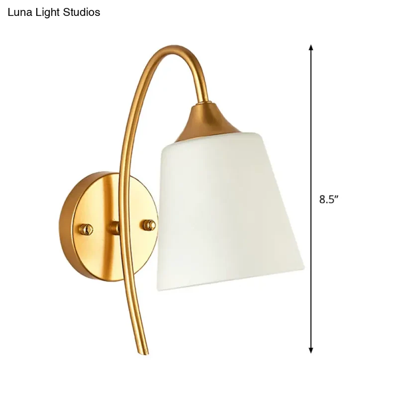 Wandlamp Melkglas Goud met Verstelbare Arm voor Woonkamer Hal Slaapkamer Scandinavisch Modern Design | Sansoti