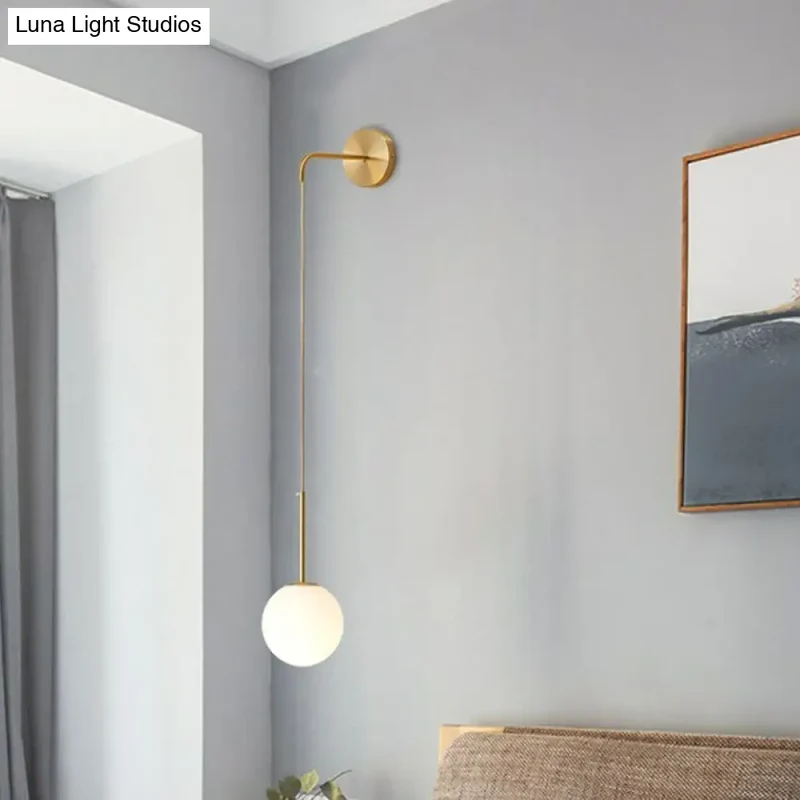 Glazen Globe Wandlamp Metalen Fitting E12 E14 Slaapkamer Woonkamer Hal Modern Sfeervol Interieur Verlichting | Sansoti