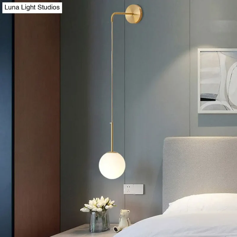 Glazen Globe Wandlamp Metalen Fitting E12 E14 Slaapkamer Woonkamer Hal Modern Sfeervol Interieur Verlichting | Sansoti