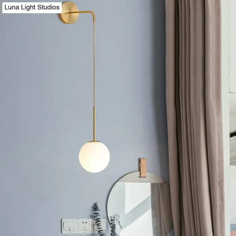 Glazen Globe Wandlamp Metalen Fitting E12 E14 Slaapkamer Woonkamer Hal Modern Sfeervol Interieur Verlichting | Sansoti