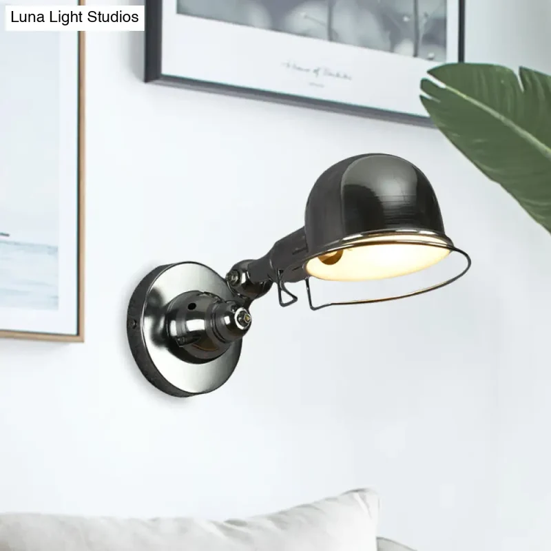Vintage Wandlamp Draaibaar Metalen Dome Kap Wit Rood Groen Chroom Slaapkamer Woonkamer Leeslamp Bedlamp E14 | Sansoti