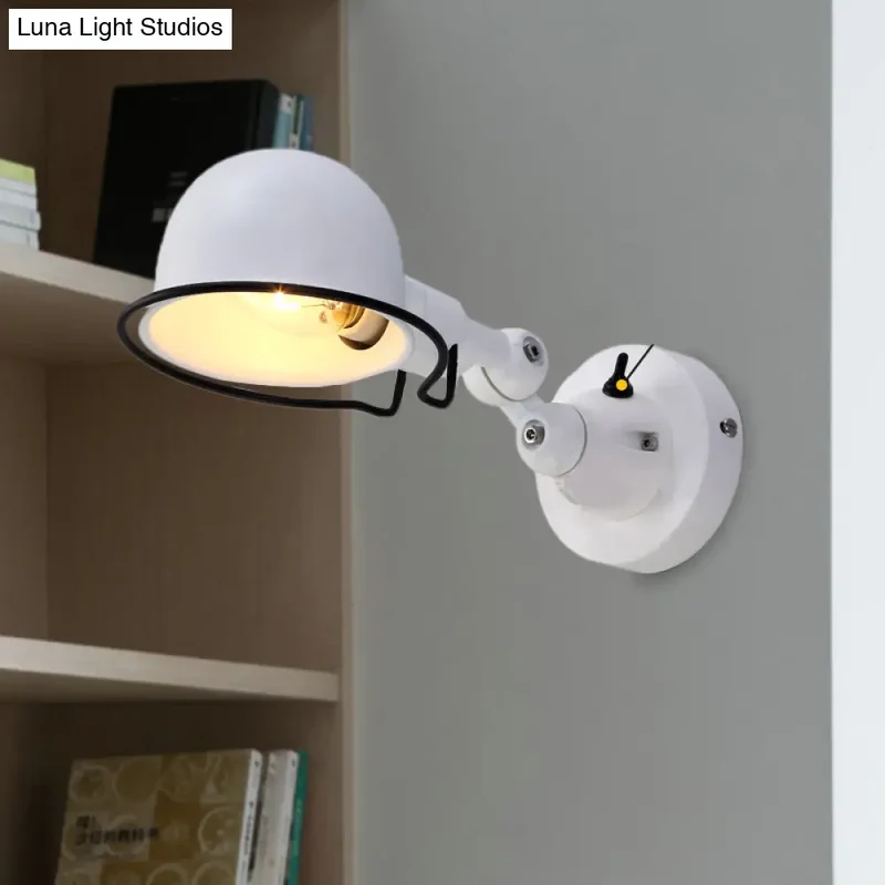 Vintage Wandlamp Draaibaar Metalen Dome Kap Wit Rood Groen Chroom Slaapkamer Woonkamer Leeslamp Bedlamp E14 | Sansoti