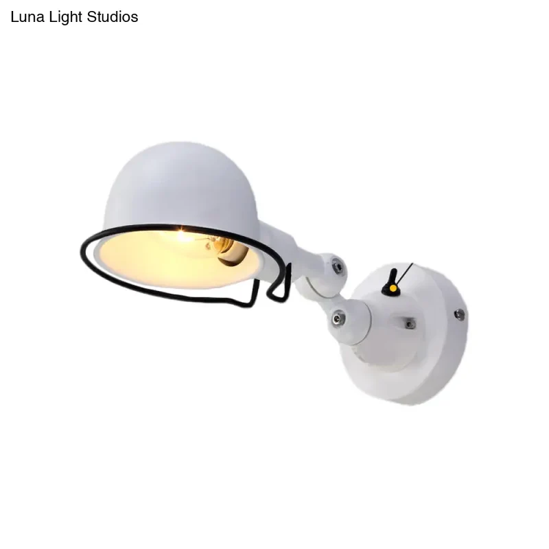 Vintage Wandlamp Draaibaar Metalen Dome Kap Wit Rood Groen Chroom Slaapkamer Woonkamer Leeslamp Bedlamp E14 | Sansoti