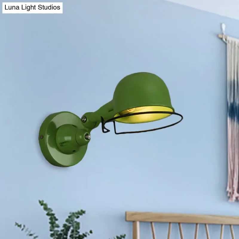 Vintage Wandlamp Draaibaar Metalen Dome Kap Wit Rood Groen Chroom Slaapkamer Woonkamer Leeslamp Bedlamp E14 | Sansoti