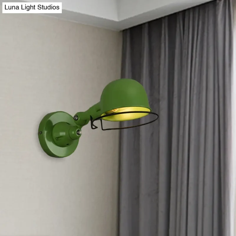 Vintage Wandlamp Draaibaar Metalen Dome Kap Wit Rood Groen Chroom Slaapkamer Woonkamer Leeslamp Bedlamp E14 | Sansoti