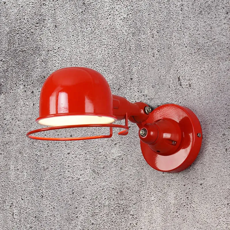Vintage Wandlamp Draaibaar Metalen Dome Kap Wit Rood Groen Chroom Slaapkamer Woonkamer Leeslamp Bedlamp E14 | Sansoti