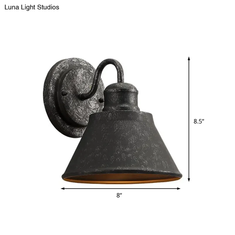 Wandlamp Kegel Metaal Vintage Zilver Industrieel E26/E27 Fitting Directe Bedrading Slaapkamer Woonkamer | Sansoti
