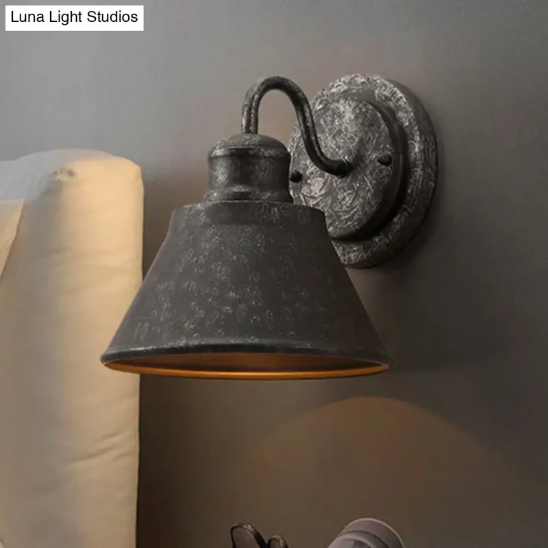 Wandlamp Kegel Metaal Vintage Zilver Industrieel E26/E27 Fitting Directe Bedrading Slaapkamer Woonkamer | Sansoti