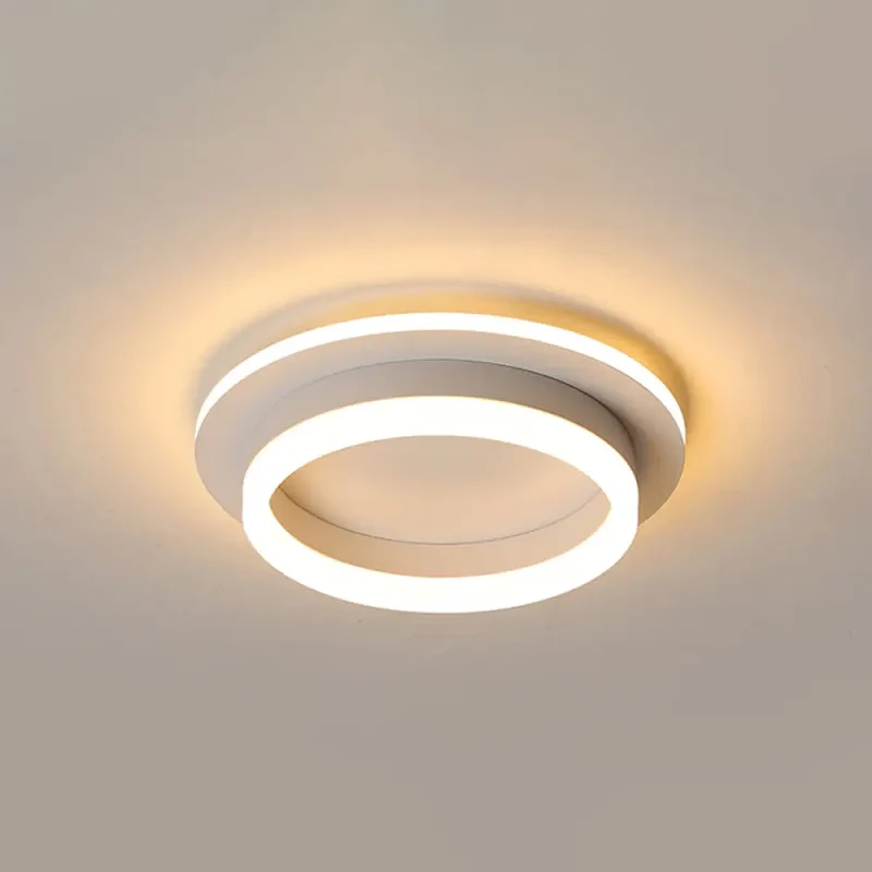 LED Plafondlamp Metaal met Acryl Diffuser Rond Vierkant Zwart Wit Dimbaar Modern Design voor Gang Hal Slaapkamer | Sansoti
