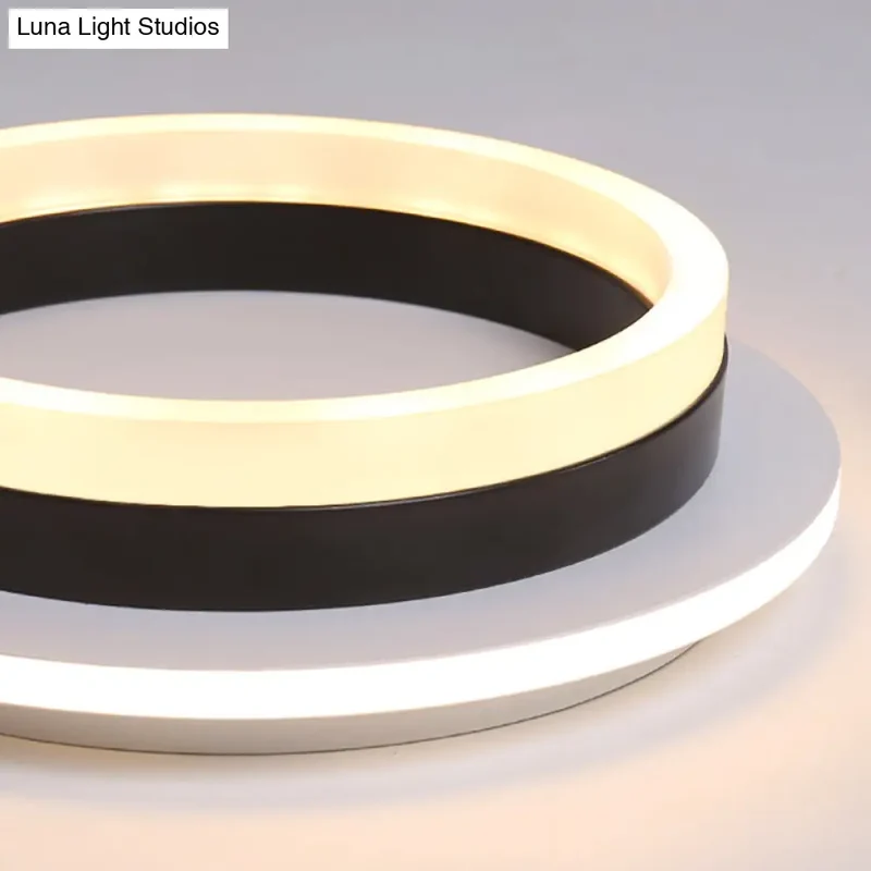 LED Plafondlamp Metaal met Acryl Diffuser Rond Vierkant Zwart Wit Dimbaar Modern Design voor Gang Hal Slaapkamer | Sansoti