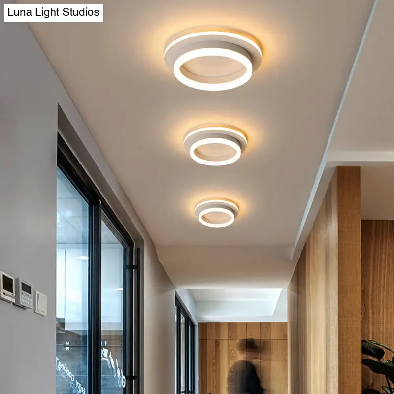 LED Plafondlamp Metaal met Acryl Diffuser Rond Vierkant Zwart Wit Dimbaar Modern Design voor Gang Hal Slaapkamer | Sansoti