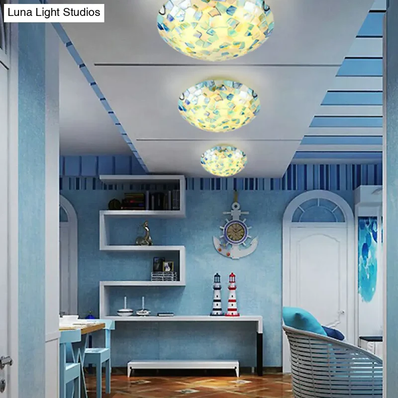 Plafondlamp Schelpen Mozaïek 2-3 Lichtpunten E26 E27 Slaapkamer Eetkamer Hal Flush Mount Verlichting | Sansoti