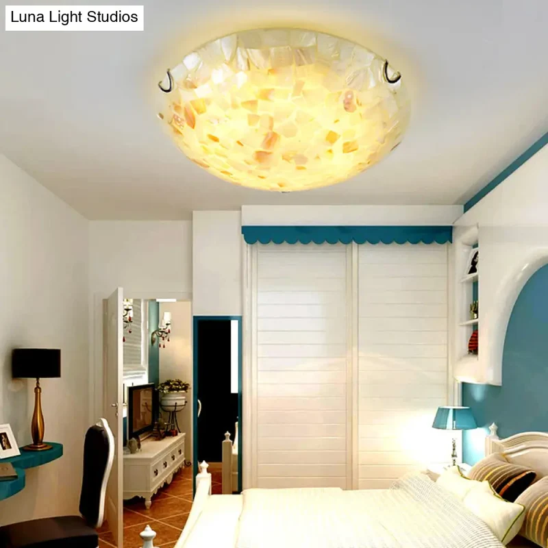 Plafondlamp Schelpen Mozaïek 2-3 Lichtpunten E26 E27 Slaapkamer Eetkamer Hal Flush Mount Verlichting | Sansoti