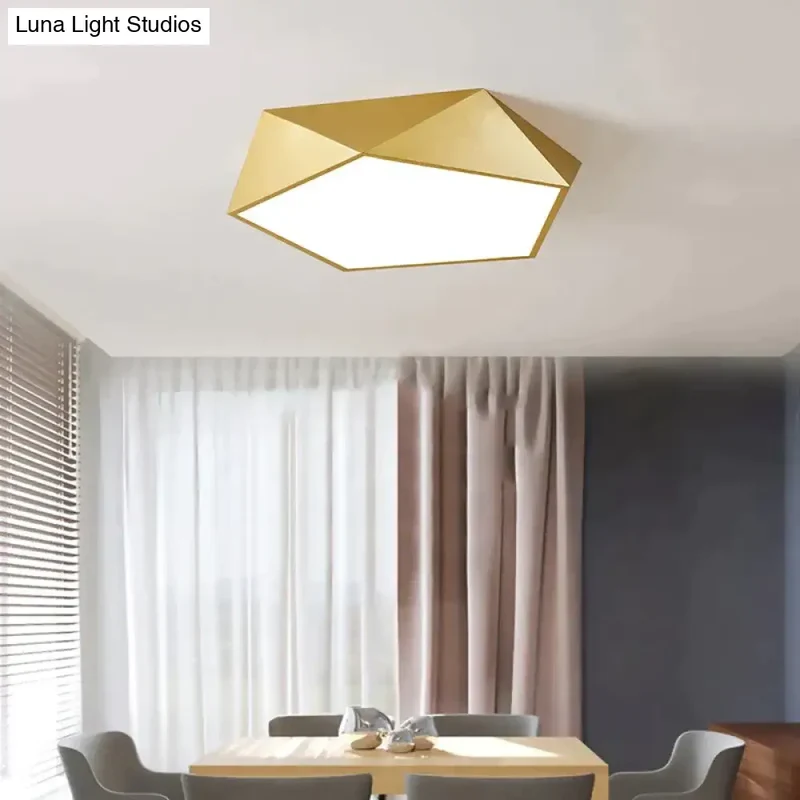 Geometrische Plafondlamp Goud met Dimfunctie Afstandsbediening LED Modern Design Woonkamer Slaapkamer | Sansoti