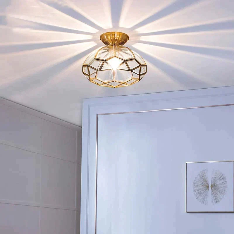Koperen Plafondlamp Minimalistisch Design Hal Slaapkamer Woonkamer LED Verlichting Opbouwmontage E27 | Sansoti